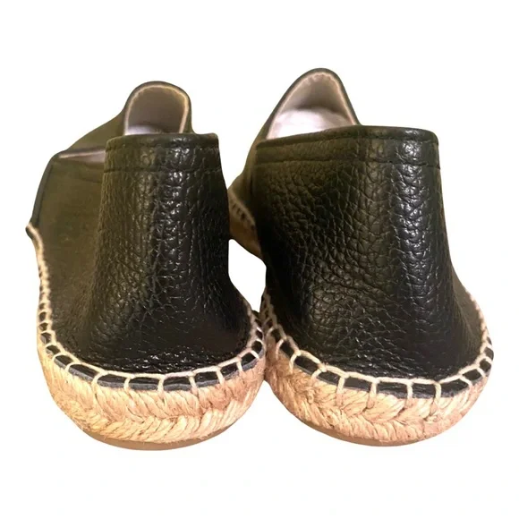 Anthropologie Maypol Espadrille Loafers 6.5 Black Leather Handmade Shoes Size 37 - Picture 3 of 7